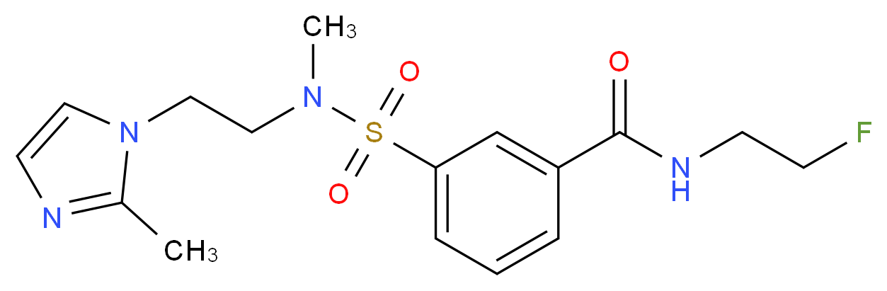 N-(2-fluoroethyl)-3-({methyl[2-(2-methyl-1H-imidazol-1-yl)ethyl]amino}sulfonyl)benzamide_分子结构_CAS_)