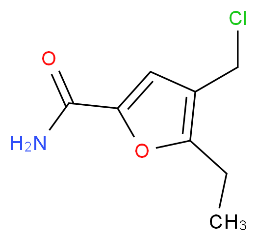 4-(chloromethyl)-5-ethylfuran-2-carboxamide_分子结构_CAS_884588-32-3