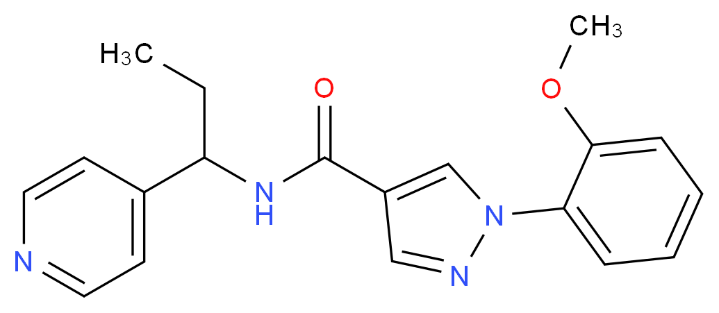 1-(2-methoxyphenyl)-N-[1-(4-pyridinyl)propyl]-1H-pyrazole-4-carboxamide_分子结构_CAS_)