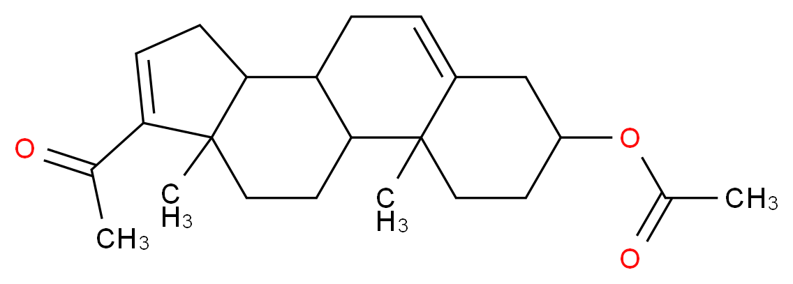 14-acetyl-2,15-dimethyltetracyclo[8.7.0.0<sup>2</sup>,<sup>7</sup>.0<sup>1</sup><sup>1</sup>,<sup>1</sup><sup>5</sup>]heptadeca-7,13-dien-5-yl acetate_分子结构_CAS_979-02-2