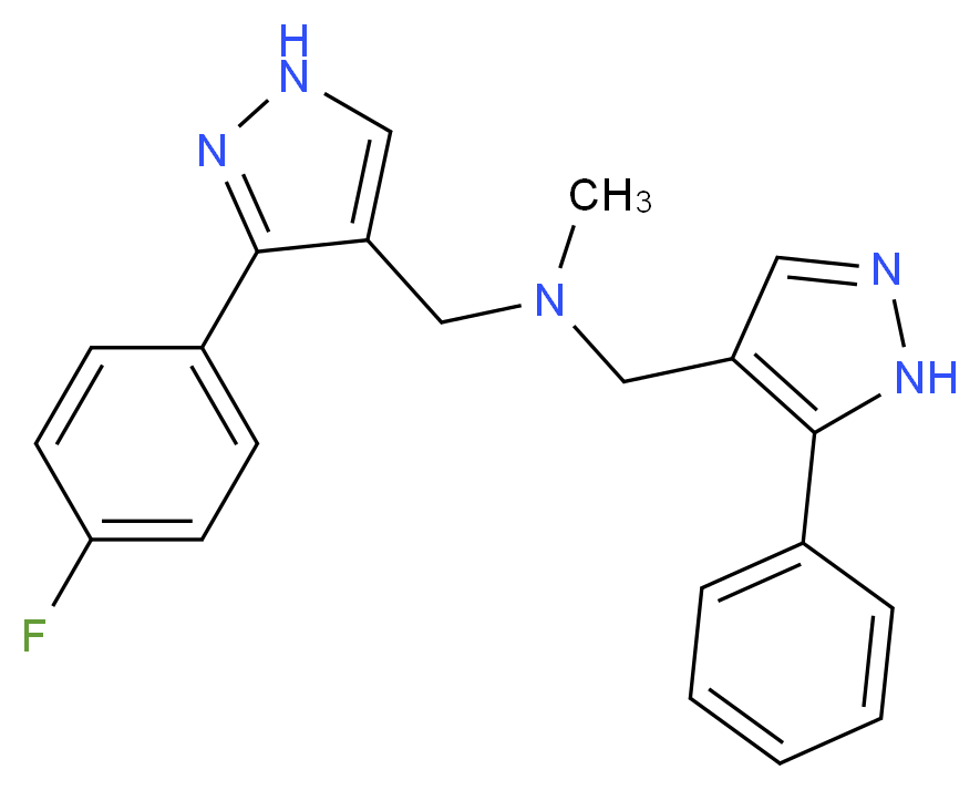1-[3-(4-fluorophenyl)-1H-pyrazol-4-yl]-N-methyl-N-[(5-phenyl-1H-pyrazol-4-yl)methyl]methanamine_分子结构_CAS_)