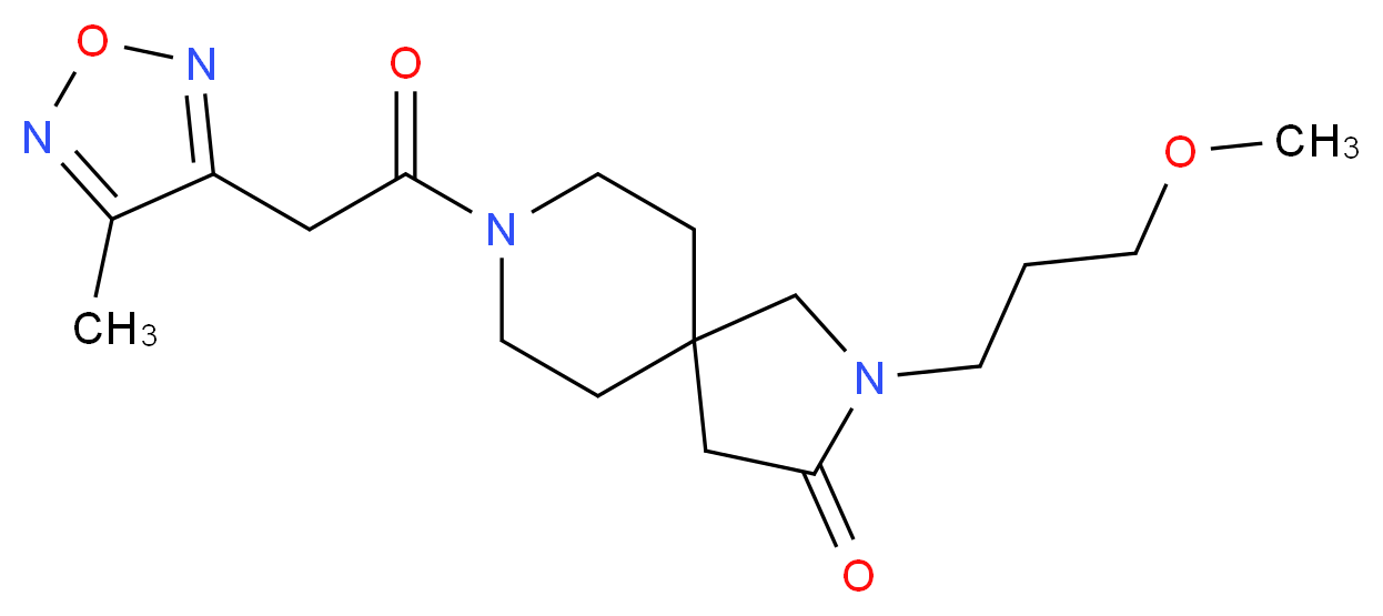 2-(3-methoxypropyl)-8-[(4-methyl-1,2,5-oxadiazol-3-yl)acetyl]-2,8-diazaspiro[4.5]decan-3-one_分子结构_CAS_)