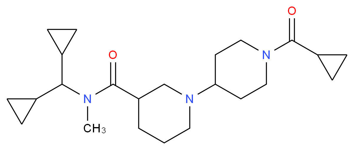 1'-(cyclopropylcarbonyl)-N-(dicyclopropylmethyl)-N-methyl-1,4'-bipiperidine-3-carboxamide_分子结构_CAS_)