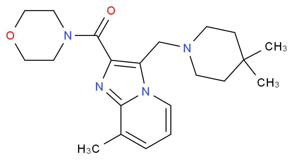 3-[(4,4-dimethylpiperidin-1-yl)methyl]-8-methyl-2-(morpholin-4-ylcarbonyl)imidazo[1,2-a]pyridine_分子结构_CAS_)