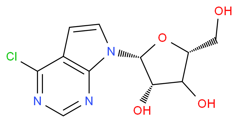 6-Chloro-7-deazapurine-β-D-riboside_分子结构_CAS_16754-80-6)