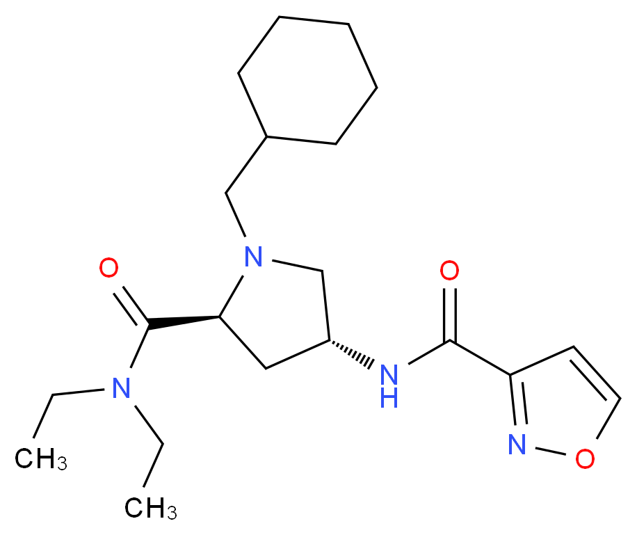 (4R)-1-(cyclohexylmethyl)-N,N-diethyl-4-[(isoxazol-3-ylcarbonyl)amino]-L-prolinamide_分子结构_CAS_)
