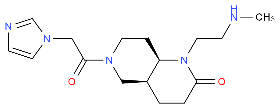 (4aS*,8aR*)-6-(1H-imidazol-1-ylacetyl)-1-[2-(methylamino)ethyl]octahydro-1,6-naphthyridin-2(1H)-one_分子结构_CAS_)