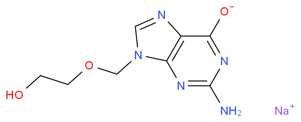 sodium 2-amino-9-[(2-hydroxyethoxy)methyl]-9H-purin-6-olate_分子结构_CAS_69657-51-8