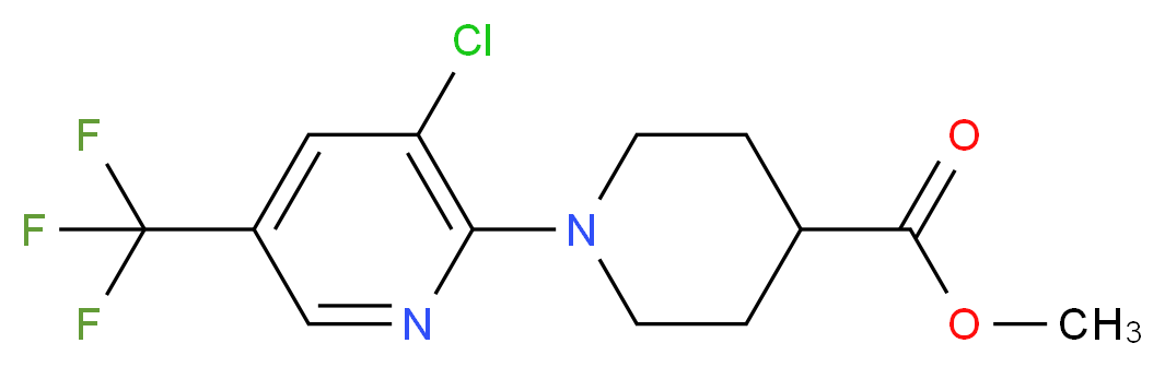 Methyl 1-[3-chloro-5-(trifluoromethyl)-2-pyridinyl]-4-piperidinecarboxylate_分子结构_CAS_)