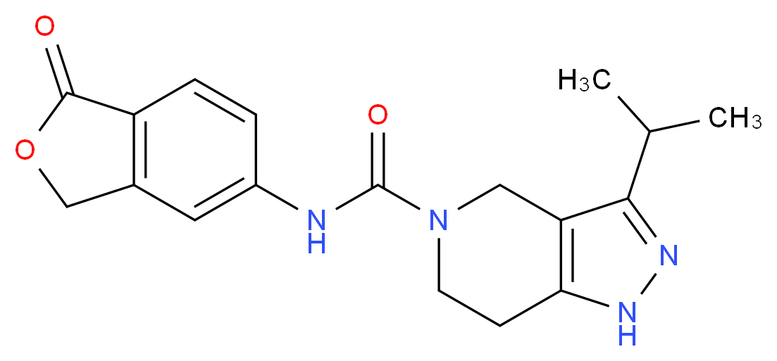 3-isopropyl-N-(1-oxo-1,3-dihydro-2-benzofuran-5-yl)-1,4,6,7-tetrahydro-5H-pyrazolo[4,3-c]pyridine-5-carboxamide_分子结构_CAS_)