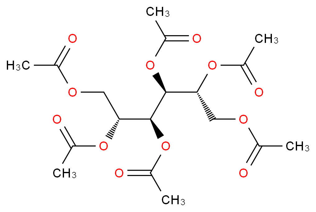 (2R,3S,4S,5R)-1,2,4,5,6-pentakis(acetyloxy)hexan-3-yl acetate_分子结构_CAS_13443-46-4