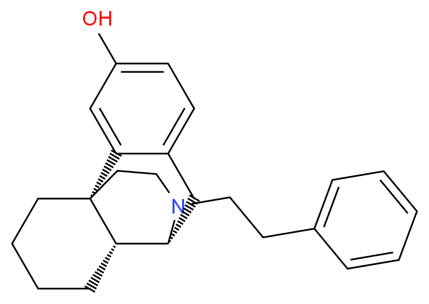 (1R,9R,10R)-17-(2-phenylethyl)-17-azatetracyclo[7.5.3.0<sup>1</sup>,<sup>1</sup><sup>0</sup>.0<sup>2</sup>,<sup>7</sup>]heptadeca-2(7),3,5-trien-4-ol_分子结构_CAS_468-07-5
