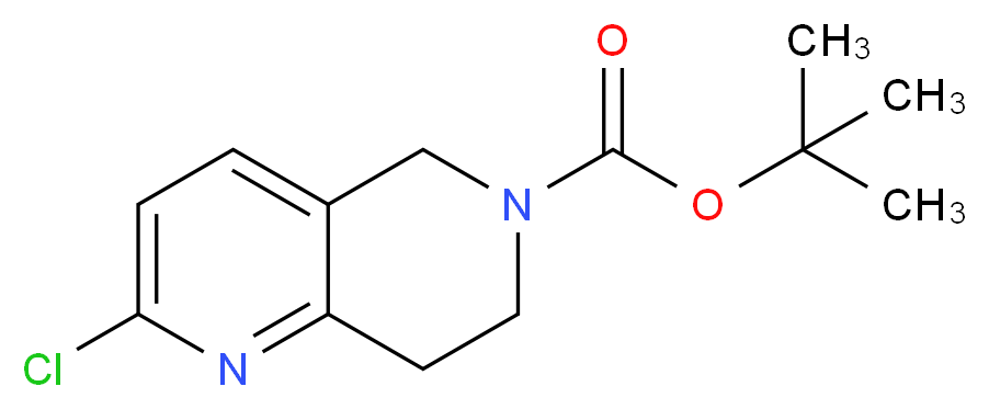 tert-butyl 2-chloro-5,6,7,8-tetrahydro-1,6-naphthyridine-6-carboxylate_分子结构_CAS_1151665-15-4