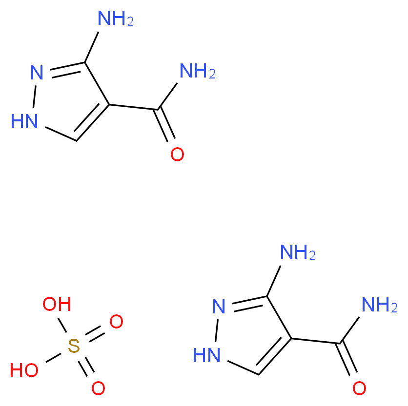 3-氨基吡唑-4-酰胺 半硫酸盐_分子结构_CAS_27511-79-1)