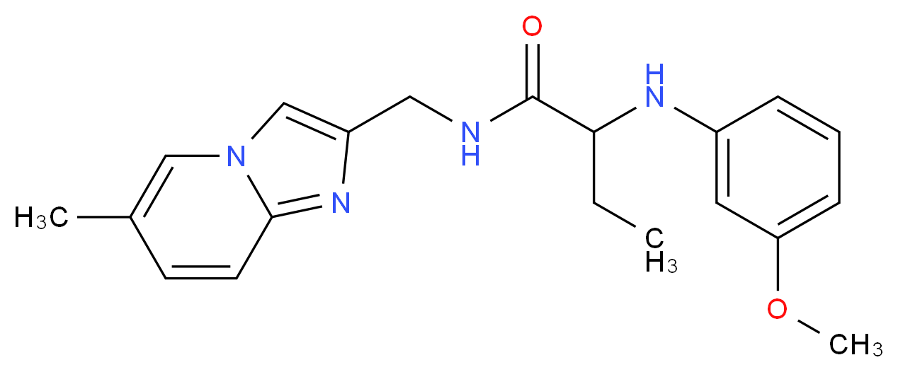 2-[(3-methoxyphenyl)amino]-N-[(6-methylimidazo[1,2-a]pyridin-2-yl)methyl]butanamide_分子结构_CAS_)