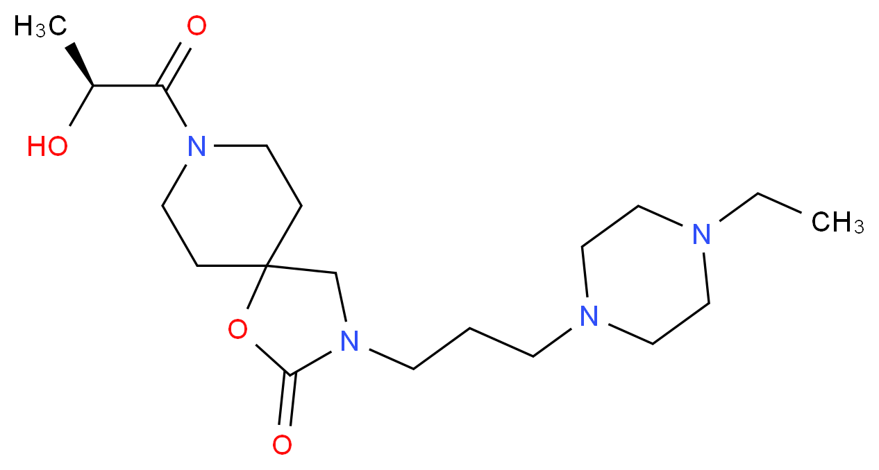 3-[3-(4-ethylpiperazin-1-yl)propyl]-8-[(2S)-2-hydroxypropanoyl]-1-oxa-3,8-diazaspiro[4.5]decan-2-one_分子结构_CAS_)