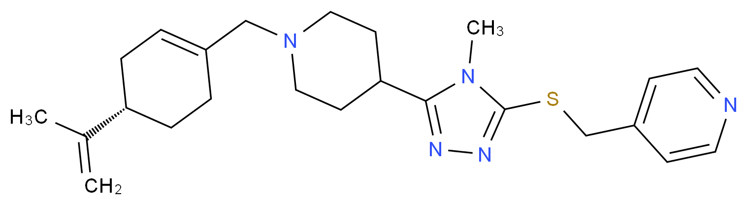 4-({[5-(1-{[(4S)-4-isopropenyl-1-cyclohexen-1-yl]methyl}-4-piperidinyl)-4-methyl-4H-1,2,4-triazol-3-yl]thio}methyl)pyridine_分子结构_CAS_)