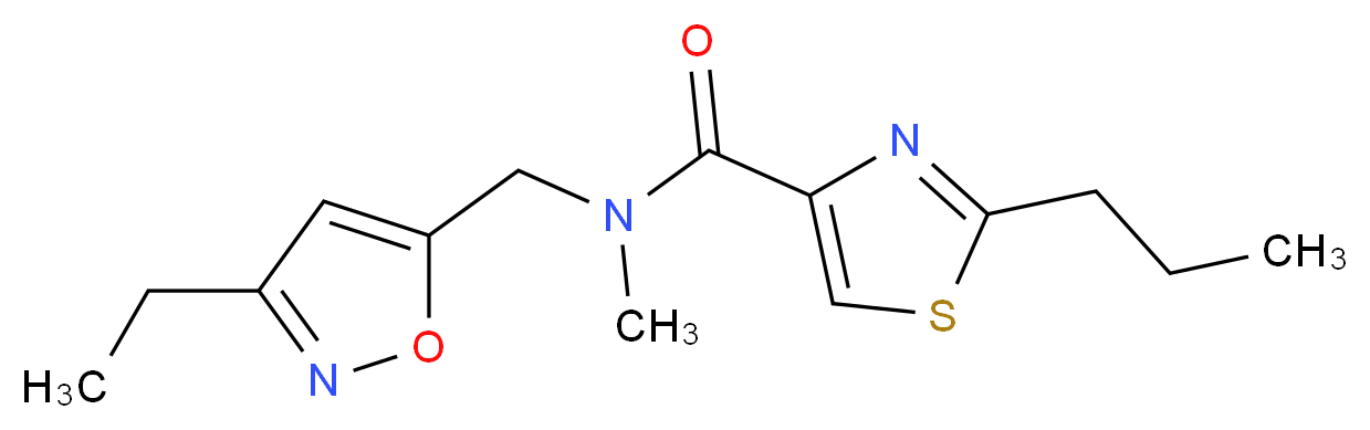 N-[(3-ethyl-5-isoxazolyl)methyl]-N-methyl-2-propyl-1,3-thiazole-4-carboxamide_分子结构_CAS_)
