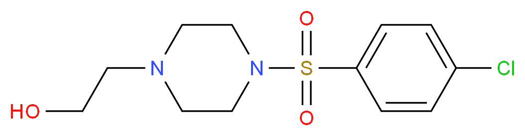 2-{4-[(4-Chlorophenyl)sulfonyl]piperazino}-1-ethanol_分子结构_CAS_16017-65-5)