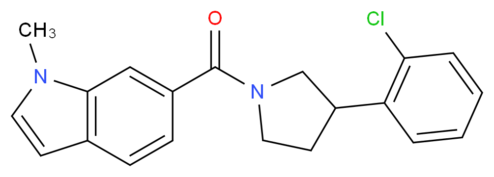6-{[3-(2-chlorophenyl)-1-pyrrolidinyl]carbonyl}-1-methyl-1H-indole_分子结构_CAS_)