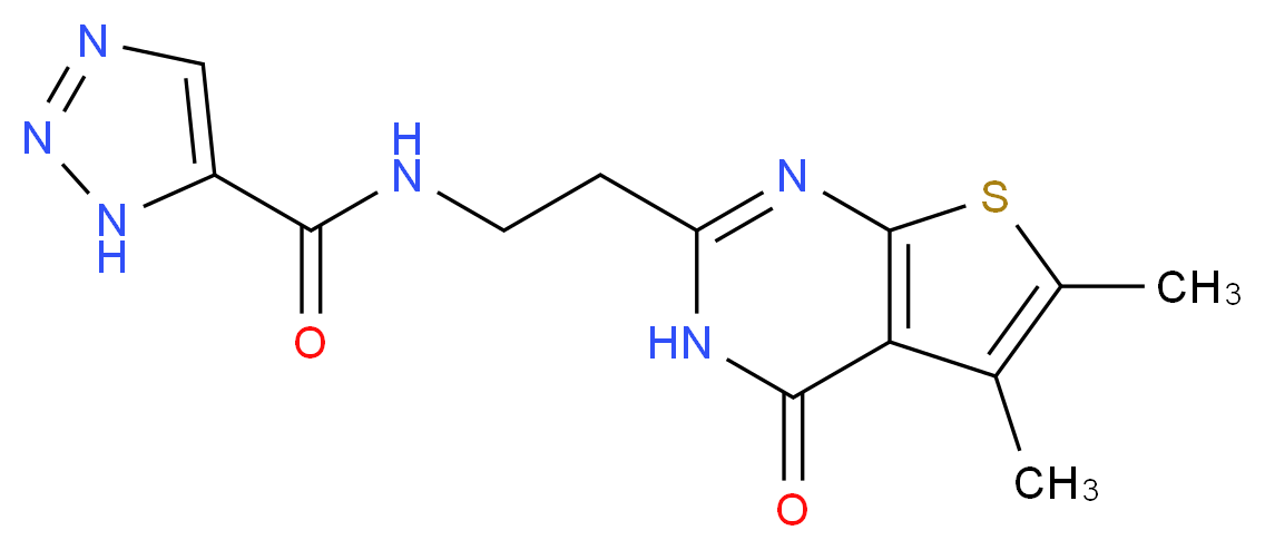 N-[2-(5,6-dimethyl-4-oxo-3,4-dihydrothieno[2,3-d]pyrimidin-2-yl)ethyl]-1H-1,2,3-triazole-5-carboxamide_分子结构_CAS_)