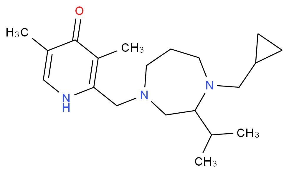 2-{[4-(cyclopropylmethyl)-3-isopropyl-1,4-diazepan-1-yl]methyl}-3,5-dimethylpyridin-4(1H)-one_分子结构_CAS_)