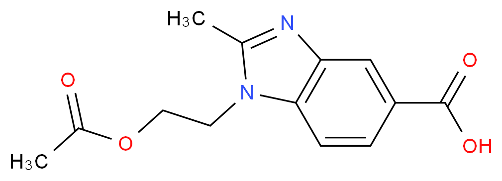 1-(2-Acetoxyethyl)-2-methyl-1H-benzoimidazole-5-carboxylic acid_分子结构_CAS_92437-43-9)