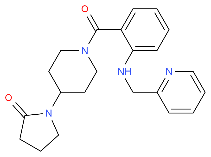 1-(1-{2-[(pyridin-2-ylmethyl)amino]benzoyl}piperidin-4-yl)pyrrolidin-2-one_分子结构_CAS_)