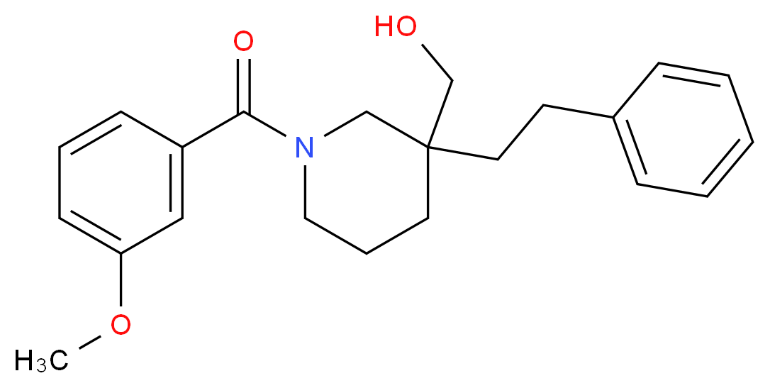 [1-(3-methoxybenzoyl)-3-(2-phenylethyl)-3-piperidinyl]methanol_分子结构_CAS_)