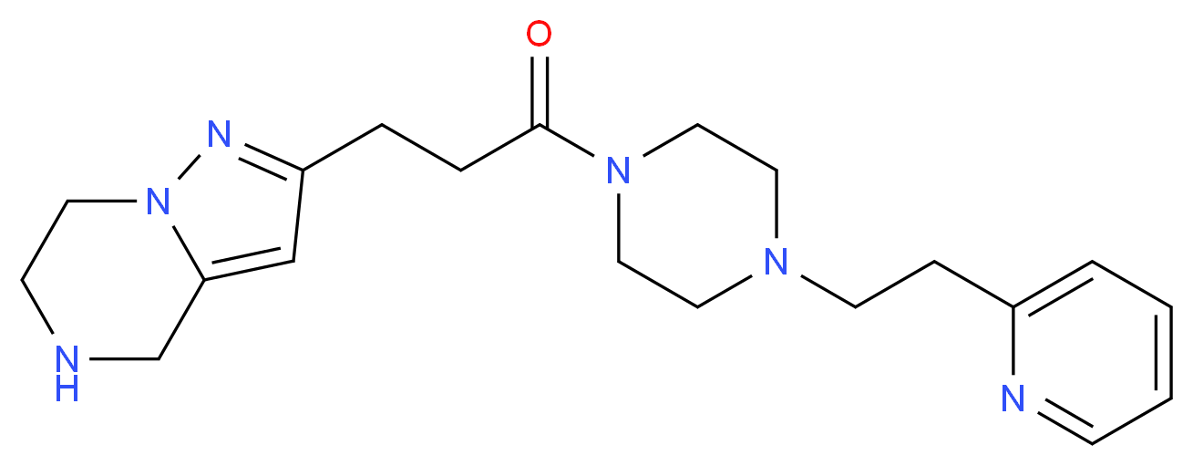 2-(3-oxo-3-{4-[2-(2-pyridinyl)ethyl]-1-piperazinyl}propyl)-4,5,6,7-tetrahydropyrazolo[1,5-a]pyrazine_分子结构_CAS_)
