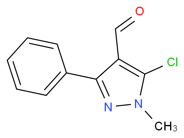 5-chloro-1-methyl-3-phenyl-1H-pyrazole-4-carbaldehyde_分子结构_CAS_883-38-5