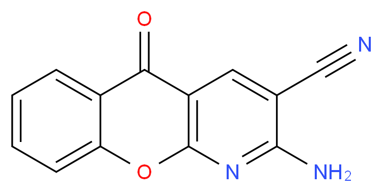 2-amino-5-oxo-5H-chromeno[2,3-b]pyridine-3-carbonitrile_分子结构_CAS_61424-81-5
