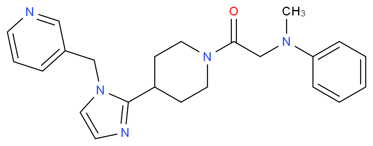 N-methyl-N-(2-oxo-2-{4-[1-(pyridin-3-ylmethyl)-1H-imidazol-2-yl]piperidin-1-yl}ethyl)aniline_分子结构_CAS_)