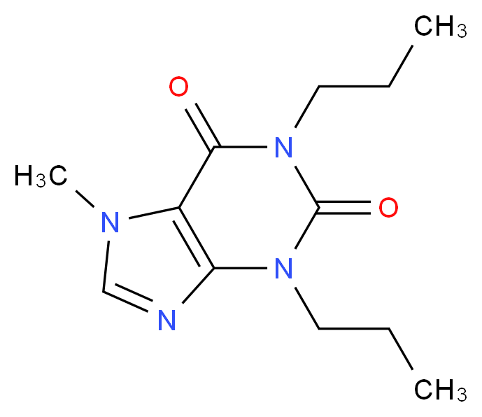 7-methyl-1,3-dipropyl-2,3,6,7-tetrahydro-1H-purine-2,6-dione_分子结构_CAS_31542-63-9