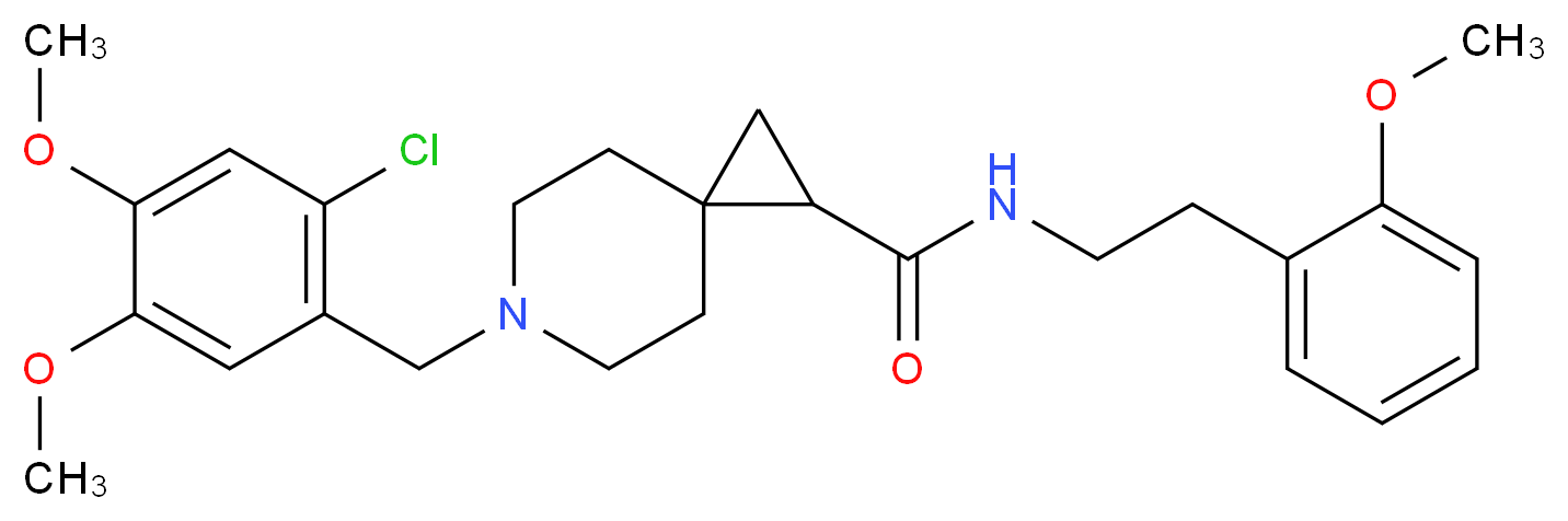 6-(2-chloro-4,5-dimethoxybenzyl)-N-[2-(2-methoxyphenyl)ethyl]-6-azaspiro[2.5]octane-1-carboxamide_分子结构_CAS_)