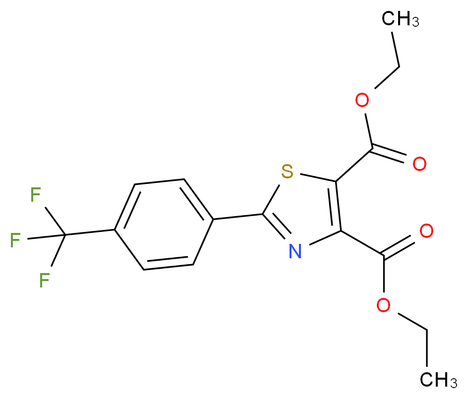 4,5-diethyl 2-[4-(trifluoromethyl)phenyl]-1,3-thiazole-4,5-dicarboxylate_分子结构_CAS_444615-63-8