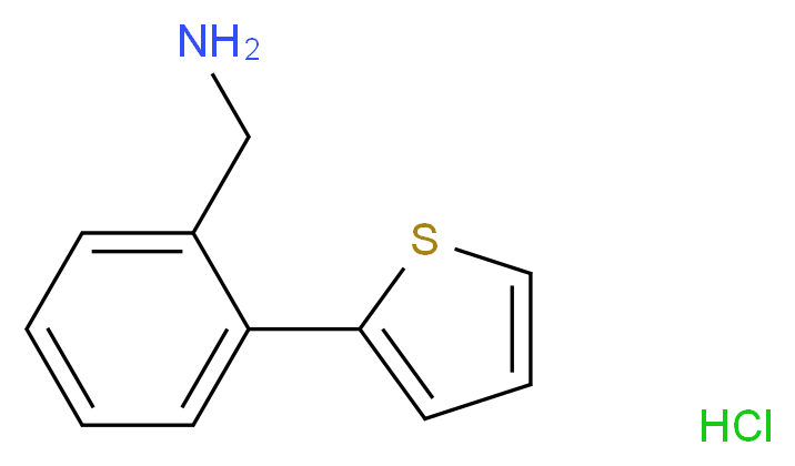 1-(2-thien-2-ylphenyl)methanamine hydrochloride_分子结构_CAS_863991-95-1)