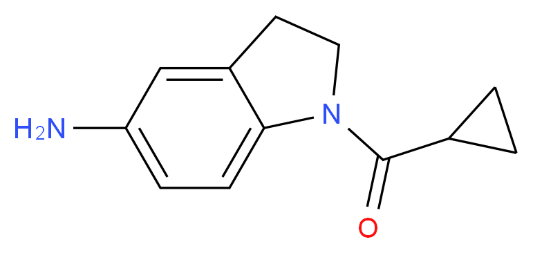 (5-Amino-2,3-dihydro-indol-1-yl)-cyclopropyl-methanone_分子结构_CAS_)