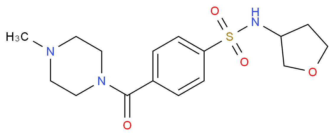 4-[(4-methyl-1-piperazinyl)carbonyl]-N-(tetrahydro-3-furanyl)benzenesulfonamide_分子结构_CAS_)