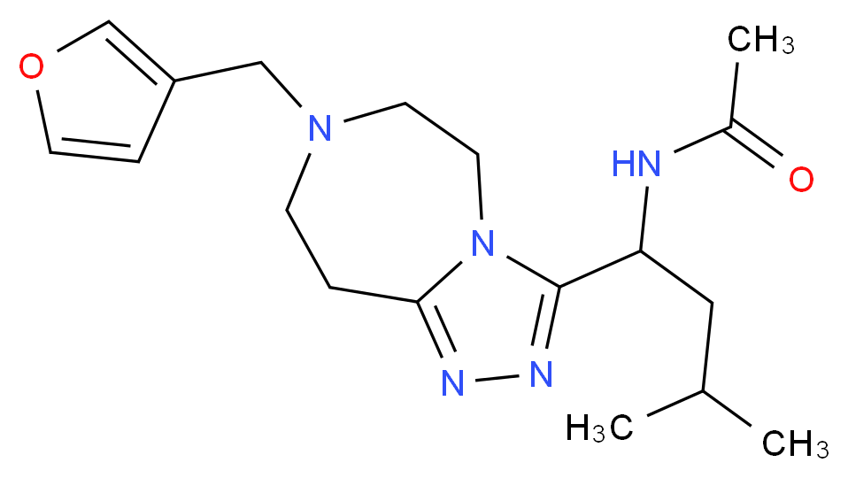 N-{1-[7-(3-furylmethyl)-6,7,8,9-tetrahydro-5H-[1,2,4]triazolo[4,3-d][1,4]diazepin-3-yl]-3-methylbutyl}acetamide_分子结构_CAS_)