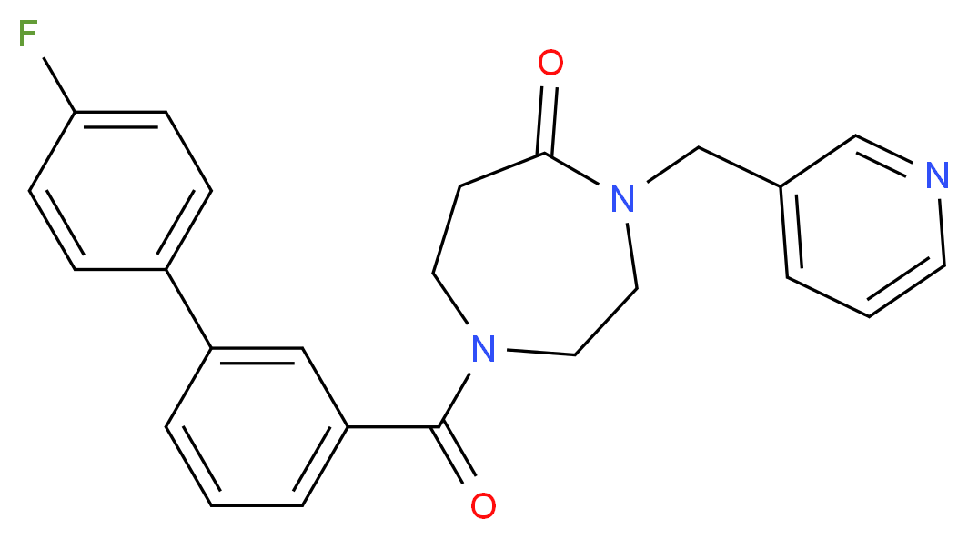 1-[(4'-fluoro-3-biphenylyl)carbonyl]-4-(3-pyridinylmethyl)-1,4-diazepan-5-one_分子结构_CAS_)