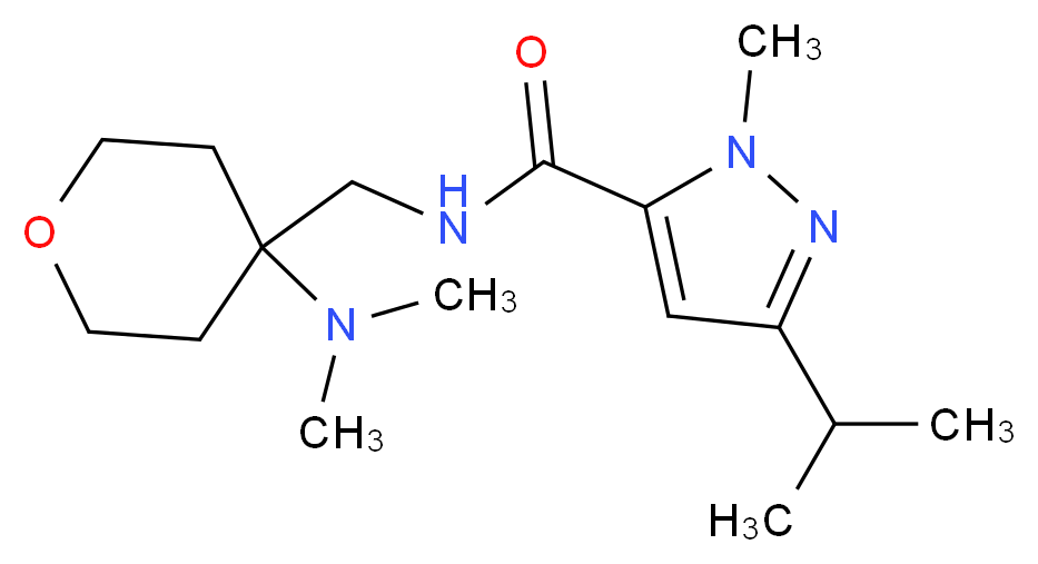 N-{[4-(dimethylamino)tetrahydro-2H-pyran-4-yl]methyl}-3-isopropyl-1-methyl-1H-pyrazole-5-carboxamide_分子结构_CAS_)