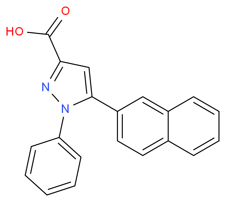 5-(naphthalen-2-yl)-1-phenyl-1H-pyrazole-3-carboxylic acid_分子结构_CAS_144252-16-4