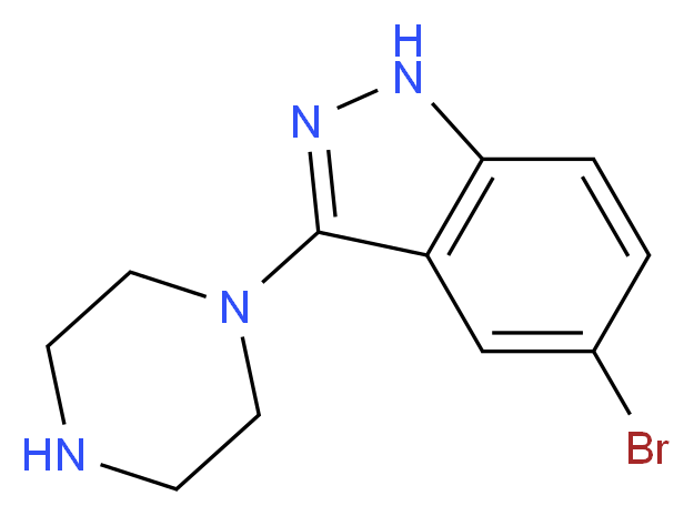 5-bromo-3-(piperazin-1-yl)-1H-indazole_分子结构_CAS_944906-89-2