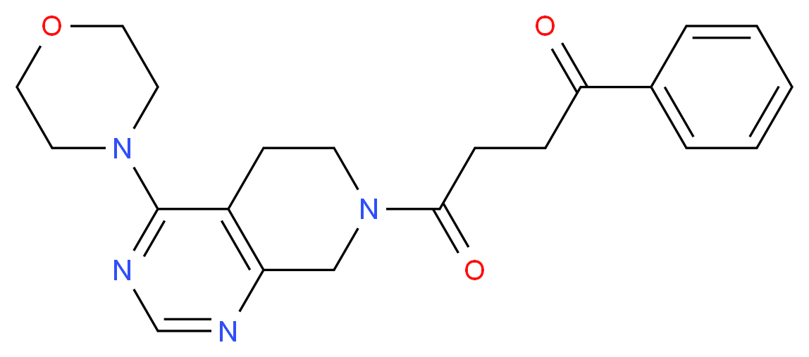 4-(4-morpholin-4-yl-5,8-dihydropyrido[3,4-d]pyrimidin-7(6H)-yl)-4-oxo-1-phenylbutan-1-one_分子结构_CAS_)