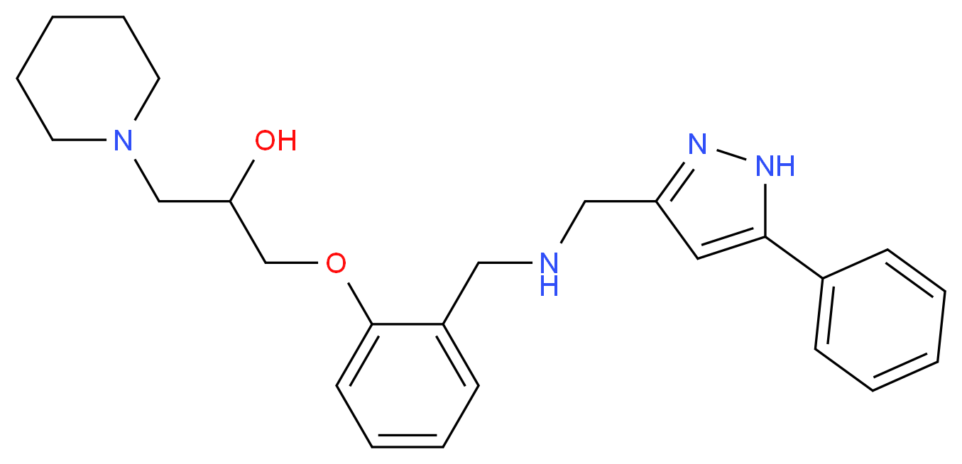 1-[2-({[(5-phenyl-1H-pyrazol-3-yl)methyl]amino}methyl)phenoxy]-3-(1-piperidinyl)-2-propanol_分子结构_CAS_)