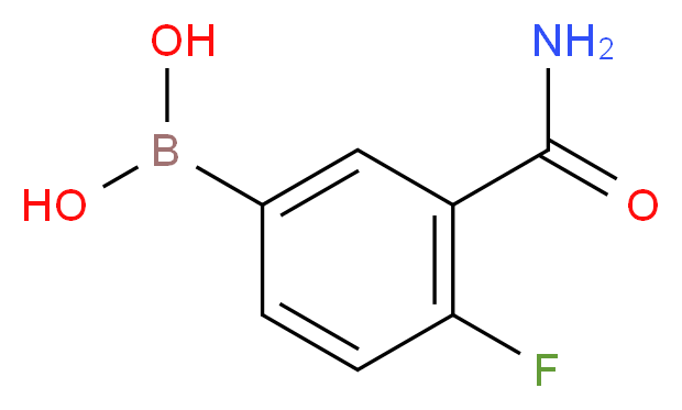 (3-carbamoyl-4-fluorophenyl)boronic acid_分子结构_CAS_874219-34-8