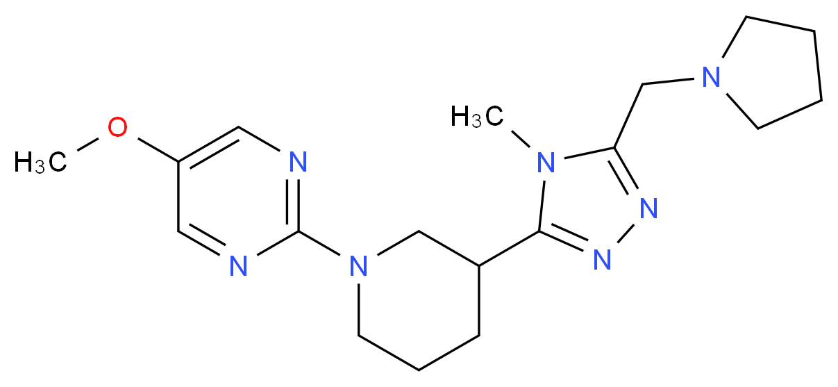 5-methoxy-2-{3-[4-methyl-5-(pyrrolidin-1-ylmethyl)-4H-1,2,4-triazol-3-yl]piperidin-1-yl}pyrimidine_分子结构_CAS_)