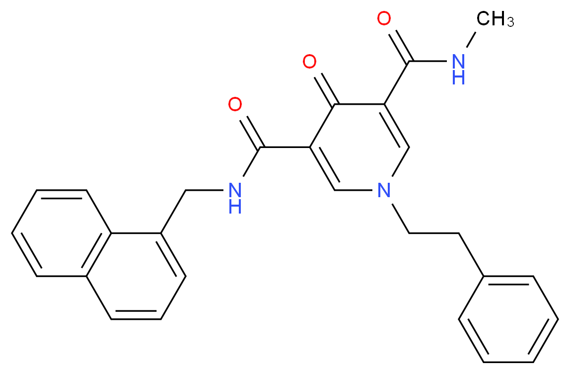 N-methyl-N'-(1-naphthylmethyl)-4-oxo-1-(2-phenylethyl)-1,4-dihydro-3,5-pyridinedicarboxamide_分子结构_CAS_)