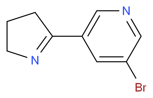 3-BroMo-5-(3,4-dihydro-2H-pyrrol-5-yl)pyridine_分子结构_CAS_64319-85-3)